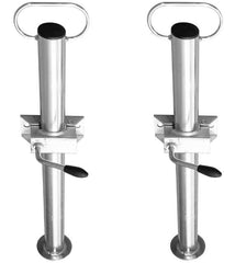 Set: zwei Anhänger-Stützfüße mit Schellen, 60 cm – Durchmesser 48 mm