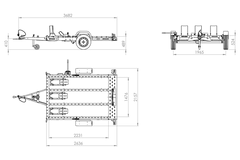 Remorque timon pliable porte-moto / porte-quad MOTOQUAD 266 750 kg