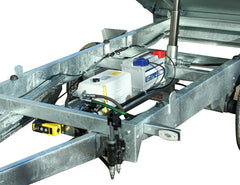 2-Achs-Kippanhänger mit Gitterwänden, 750 kg, 312 x 158, elektrische Hebepumpe