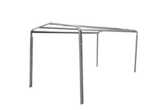 Einachsiger Anhänger 200x125 mit hoher Plane, Überrollbügel, Bordwandverlängerungen und Stützrad – Garden Trailer 201 KIPP